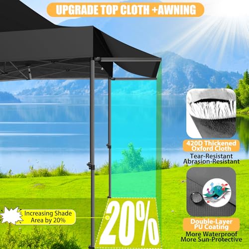 COBIZI 10x10 Pop Up Canopy Tent with Awning, Heavy Duty Commercial Gazebo, Waterproof & UPF 50+ image 21