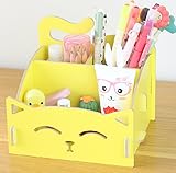 Exquiste Artwork Folding Collection Pen Organizer Desk Sorter Room Dec Yellow