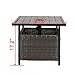 OUTASIGHT Patio PE Wicker Umbrella Side Table Stand, Outdoor Bistro Table with Umbrella Hole