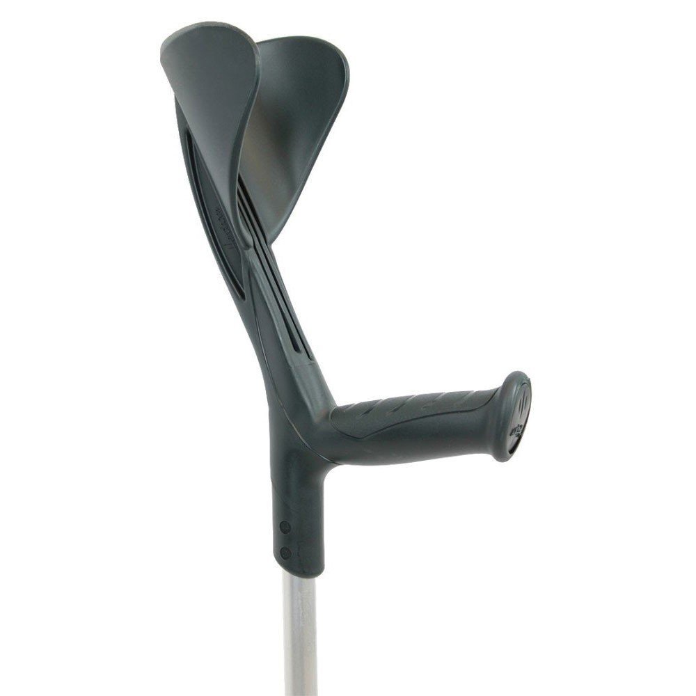 GIMA Crutch height adjustable aluminum black Colour