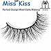 Miss Kiss Real 3d Mink Lashes Natural Look, Curly Fluffy False Eyelashes Strip, Soft Cat Fake Eye Lash Can be Reused for Women 1 Pair 12mm Length