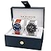 Akribos XXIV Men's AK885SSB Quartz Multifunction Dual Watch Box Set