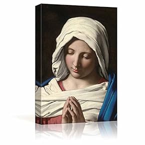 Madonna in Prayer by Sassoferrato - Canvas Print Wall Art Famous Painting Reproduction - 12" x 18"