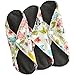 Sanitary Reusable Cloth Menstrual Pads by Heart Felt. XL Cloth - 3 Pack Washable Sanitary Napkins with Charcoal Absorbency Layer - Overnight Long Panty Liners for Comfort and Support