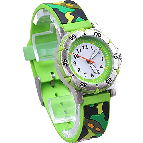JIAYAXIN Children's Cartoon Waterproof and Durable Electronic Watch Military Camouflage Pattern