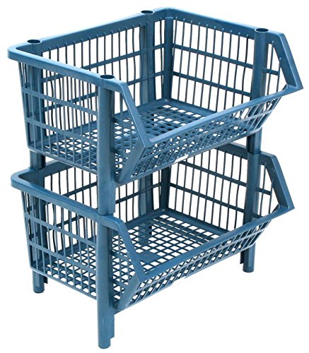 Guarda Tudo Empilhável Médio Azul 29 x 41 x 58 cm com 7