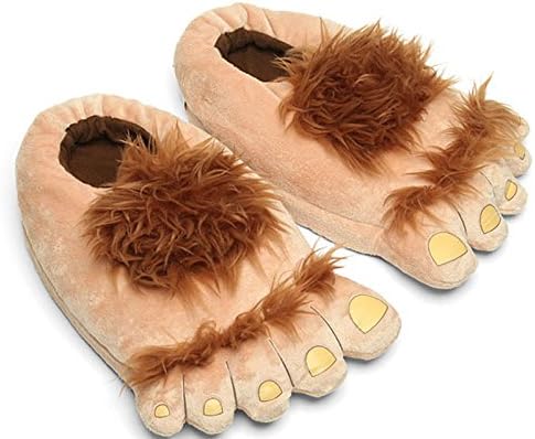 Furry Monster Adventure Slippers, Comfortable Novelty Warm Winter Hobbit Feet Slippers for Adults Men Women