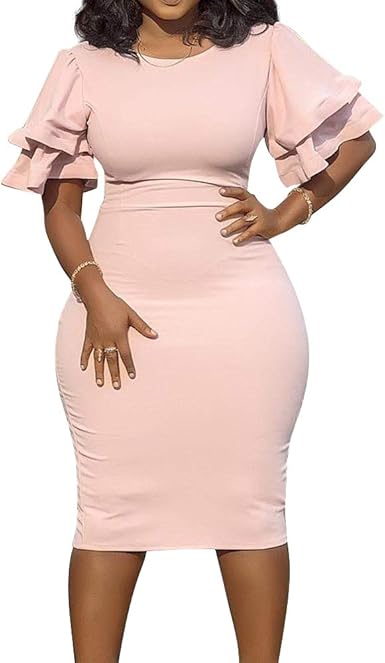 crew neck bowknot plain bodycon dress