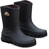 lefunnix Waterproof Rain Boots for Men,Rubber Boots Breathable Mid-Calf Garden Boots Lightweight Slip-Resistant Fishing & Outdoor Shoes