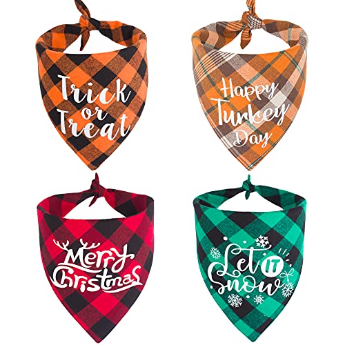 ADoggyGo Plaid Festive Dog Bandanas