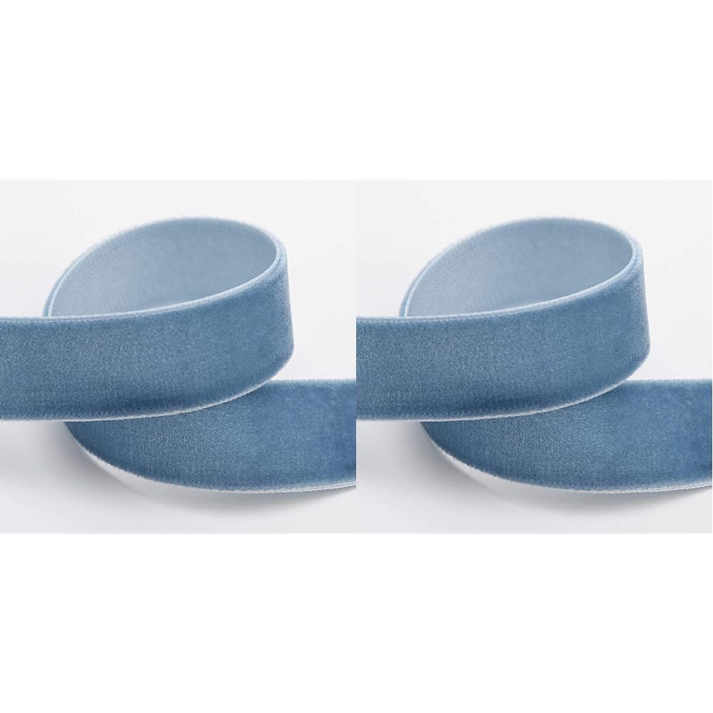 Velvet Ribbon 25mm x 10M - Vintage Blue (Pack of 2)