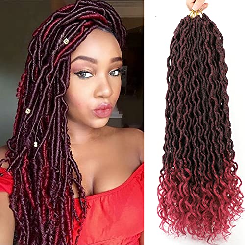 Goddess Locs Crochet Hair 18 Inch, Deep Wavy Crochet Goddess Locs Braiding Hair With Curly Ends