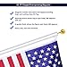 Gientan 25FT Telescopic Flag Pole Kit 3x5 US Flag, Heavy Duty 16 Gauge Aluminum American Inground Telescoping Flagpole Set Stainless Steel Clips Commercial Residential, Silver