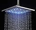 Rozin Bathroom 10-inch LED Changing Color Rainfall Shower Head Over-head Shower Spray Brushed Nickel
