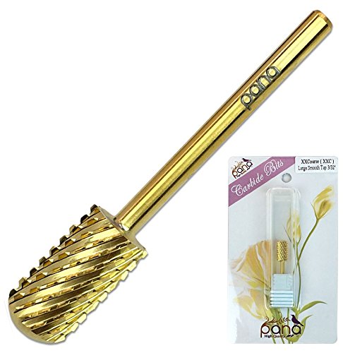 Pana Brand Professional GOLD XXC (Double Extra Coarse)Smooth Round Top Large Dome Top Barrel Carbide Bit 3/32" Shank Size