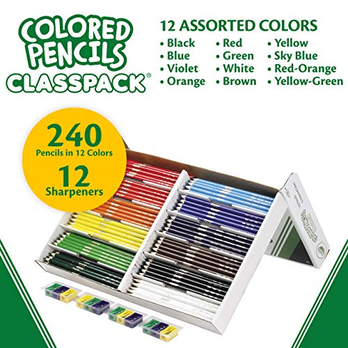 Crayola Colored Pencils, Bulk Classpack, Classroom Supplies, 12