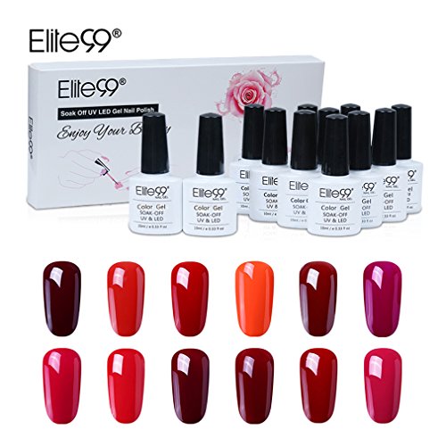 Elite99 Gel Nail Polish Set Soak off UV LED Nail Art Manicure Kit C013 + 50pcs Gel Remover Wraps