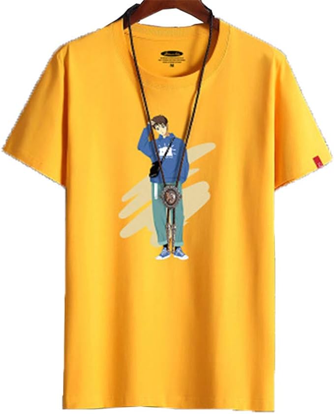 Amazon 美しいです Tシャツ メンズ 半袖夏 カジュアル ジャケット コットン ラウンドネック 大きいサイズ シンプルなプリントtシャツ Tシャツ カットソー 通販