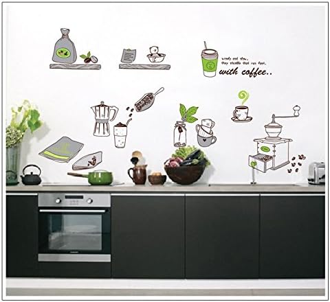 Ayutthaya Shop romantic warm color Coffee Cup Flora Kitchen Tableware restaurant/dining hall/food shop/home decoration wall sticker