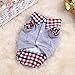 Voberry Dog Cat Grid Sweater Puppy Warm T-Shirt Pet Clothes POLO Shirt Dog Coat (L, Gray)