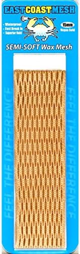 East Coast Dyes Wax Lacrosse Mesh 15mm Semi-Soft Wax Field Mesh Solid Color Vegas Gold 15m-VegGld-1P