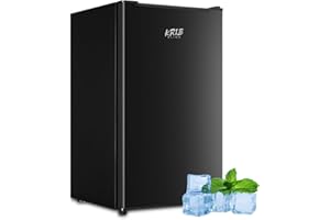 KRIB BLING 3.2 Cu.ft Upright Freezer Compact Mini Freezer with Removable Shelves for Bedroom, Office, Kitchen, Black