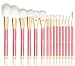Qivange Makeup Brush Set, 15pcs Cosmetic Liquid Foundation Powder Blush Eyeshadow Makeup Brushes with Gift Box, Professional Makeup Brushes(Pink with Gold)