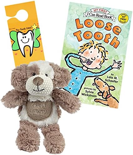Maison Chic | Max The Puppy Tooth Fairy Pillow Stuffed Animal Plush Doll with Pocket | First Loose Tooth Toy | Door Hanger