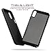 Thinnest iPhone X Case | Best Ultra Slim Black iPhone X Case for Men | Thin Peel iPhone X Case Minimalist Light Air Lightweight for Boys and Teens | Lux iPhone X Case Design and Non Slip
