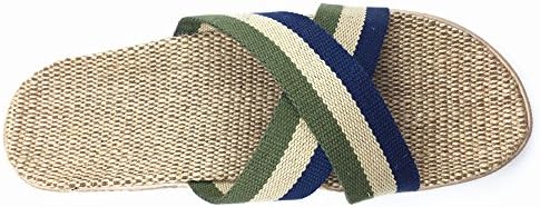 HomyWolf Unisex Home Slippers Flax Bedroom Slipper House Slipper Open-toe Lightweight Breathable