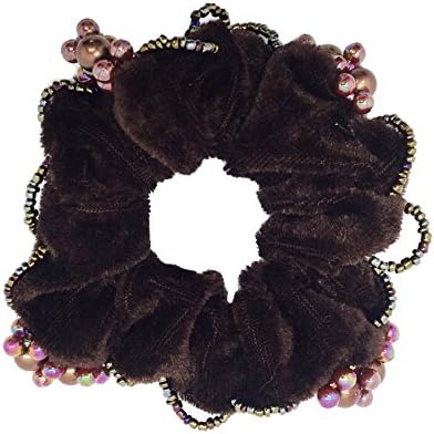 Pack of 2 Brown Velvet Hair Scrunchies Elastic Hair Bands Tie Band Ponytail Holder, Hair Scrunchy, Hair Rubber Bands