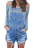 Sherrylily Women Loose Ripped Denim Romper Plus Size Shortalls