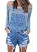 Sherrylily Women Loose Ripped Denim Romper Plus Size Shortalls