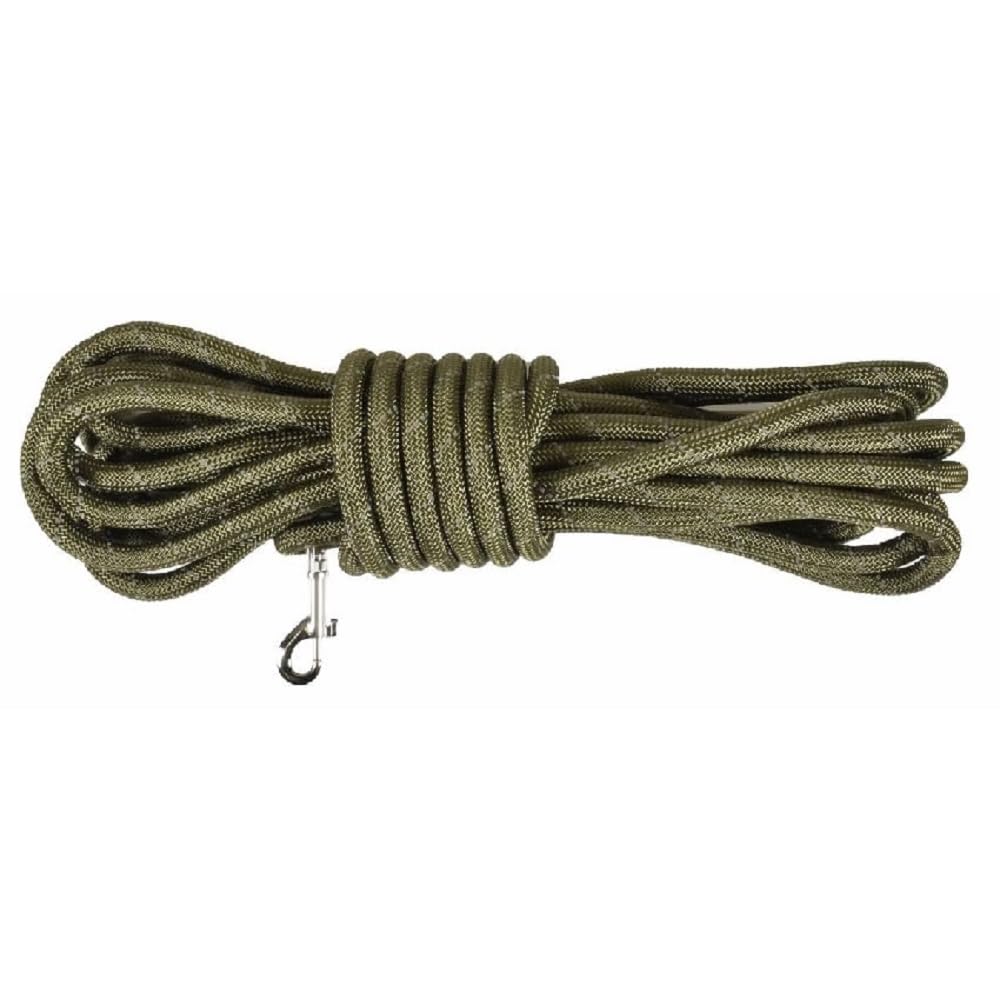 Bobby Walk 10M - Dog Leash 3 Metres/1.2cm Thick Tubular Dog Lead, Durable Nylon, Khaki, 10 Meters