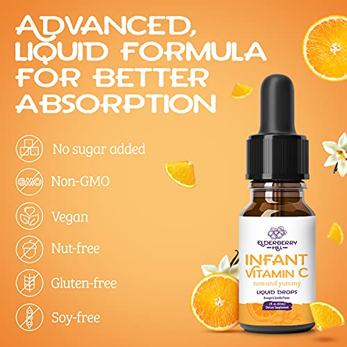 Infant Vitamin C Liquid Drops Immune Support Supplement for Newborns