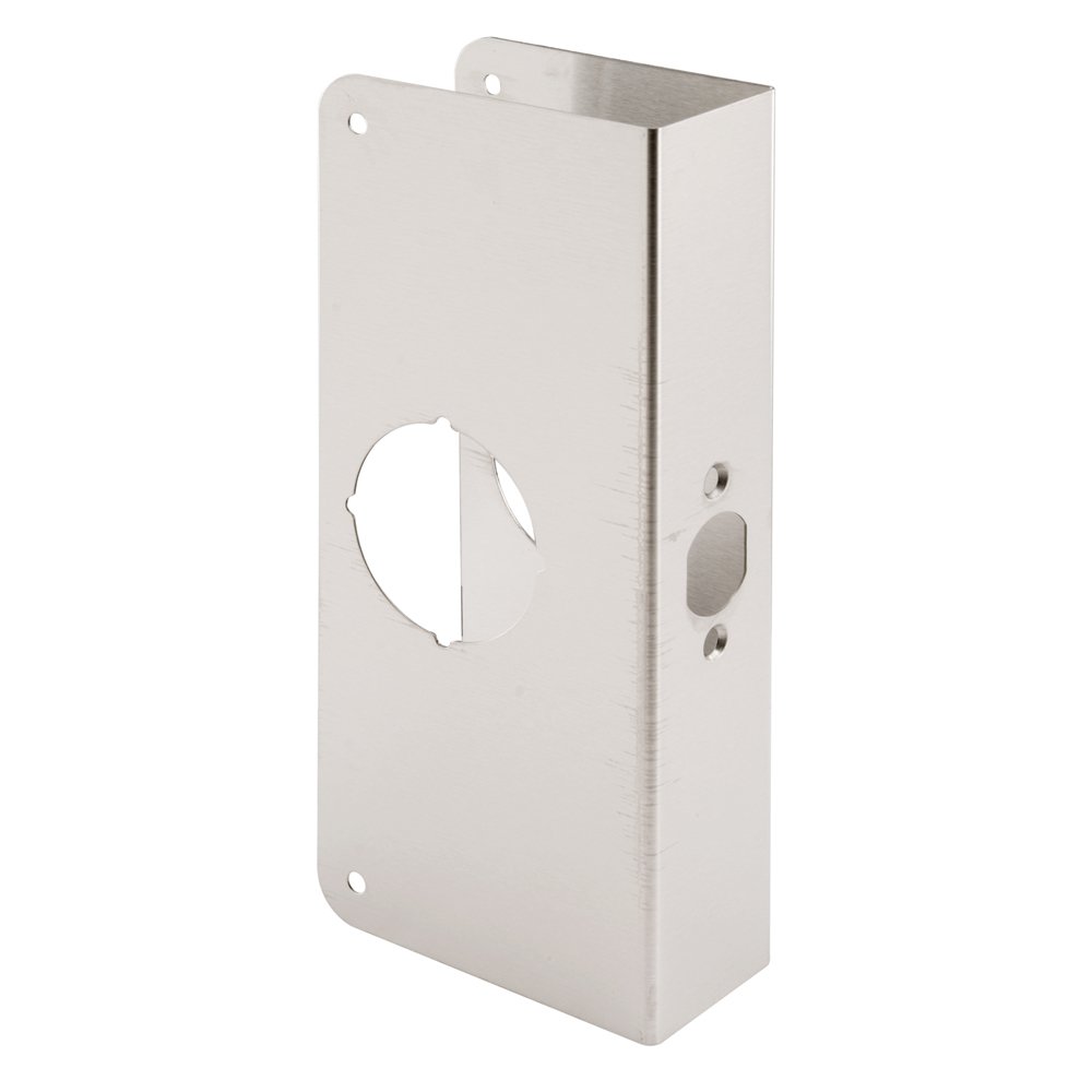 Defender Security U 9588 9-Inch 1-3/4-Inch Thick by 2-3/4-Inch Backset 2-1/8-Inch Bore Door Rein forcer, Stainless Steel