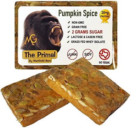 LIMITED EDITION Pumpkin Spice THE PRIMAL (Paleo) GMO-Free Protein Bars by MariGold Bars