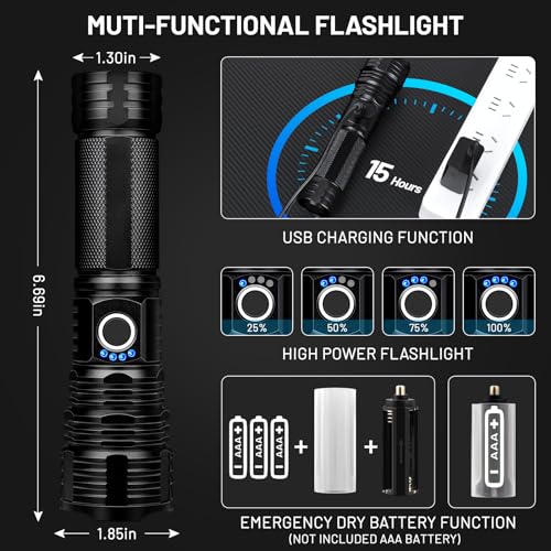 Lylting LED Flashlights High Lumens Rechargeable, 900,000 Lumens