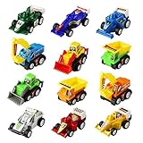 Mini Pull Back Car Truck Model Racing Games Vehicle Play Set Toys for kids with 12 pieces