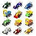 jerryvon Toy Cars Mini Pull Back Vehicle Toys for Egg Fillers Assorted Race Car Construction Trucks Excavator Toy Play Set Party Favors for Kids, 12 PCS