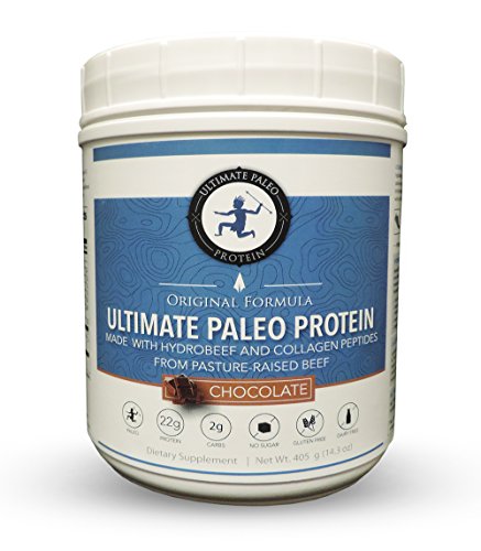 Ultimate Paleo Protein (Chocolate, 15 Servings) - Premium Grass Fed Beef Protein (via HydroBEEF), Non-GMO, Paleo Friendly, Gluten Free, Dairy Free, No Artificial Sweeteners or Preservatives