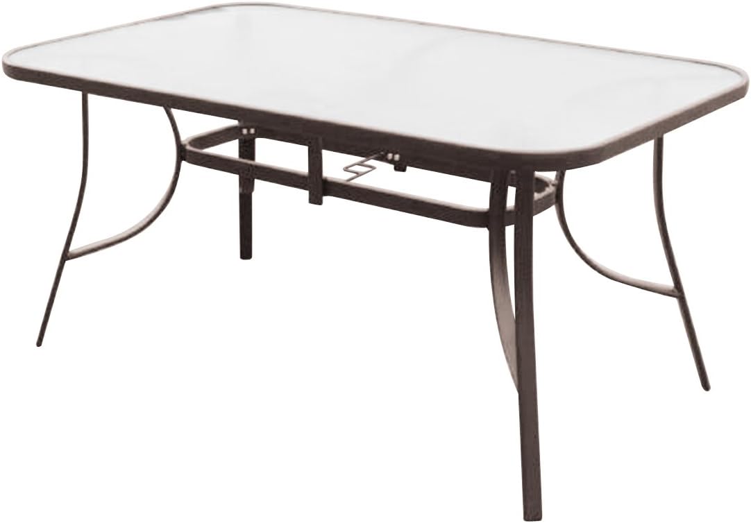 Sicily Weatherproof Garden 6 Seater Patio Table Metal - Taupe