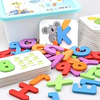 Baby Noah Toddler Animal Alphabet and Number Wooden Jigsaw Puzzle Flash Cards | ABC Letter Cards, Numbers 1 to 10 Counting Cards |Color Recognition Educational Toys Age 3 Preschool and Up