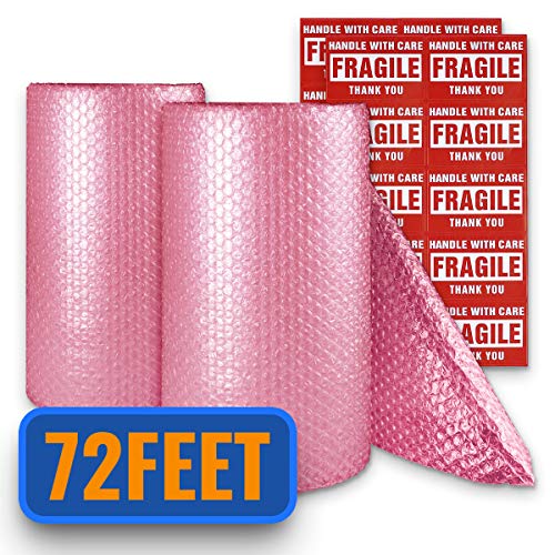 AntiStatic Bubble Cushioning Wrap Roll 2 Pack 3/16" Air Bubble 12 Inch