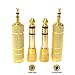 SiYear 3.5mm 1/8 inch TRS Plug to 6.35mm 1/4 inch Jack and 3.5mm Female to 6.35 Male Plug Gold Plated Set Audio Stereo Adapter Converter for Headphone, Microphone (4 -Pack)