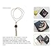 eManco Statement Long Necklace Golden Plated & Black Imitation Stone Pendant Fashion Jewellery for Women