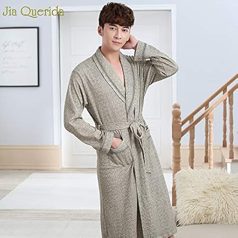 Amazon Co Jp Rongw パジャマ バスローブ ローブ男性綿100 Housecoatブランド品質長袖秋バスローブ高級着物メンズ コットン浴衣上品バスローブ 肌触り Color 961 On Size Xl ホーム キッチン