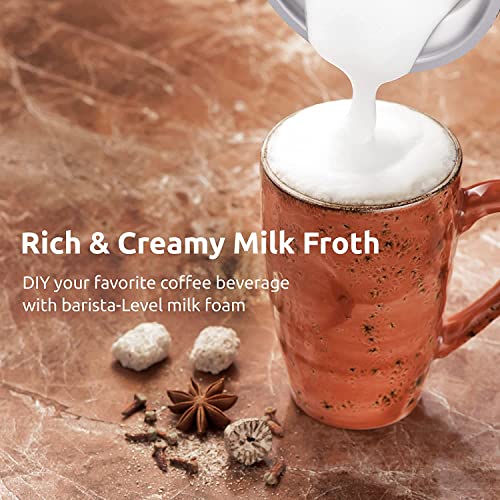 RATRSO Milk Frother, Electric Milk Steamer Soft Foam Maker with Two