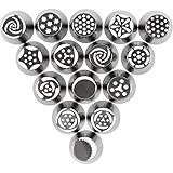 Royal Classique 15 Piece Professional Grade Stainless Steel Russian Piping Tips (Large) - Great Icing Tips/Nozzles for decorating Cakes and Cupcakes