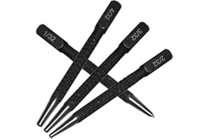 Leanockesa Professional 4 Piece Center Punch Set, High Hardness Durable Punch Tool for Precise Metal Drilling and Marking, Po